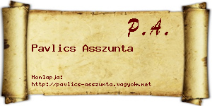 Pavlics Asszunta névjegykártya